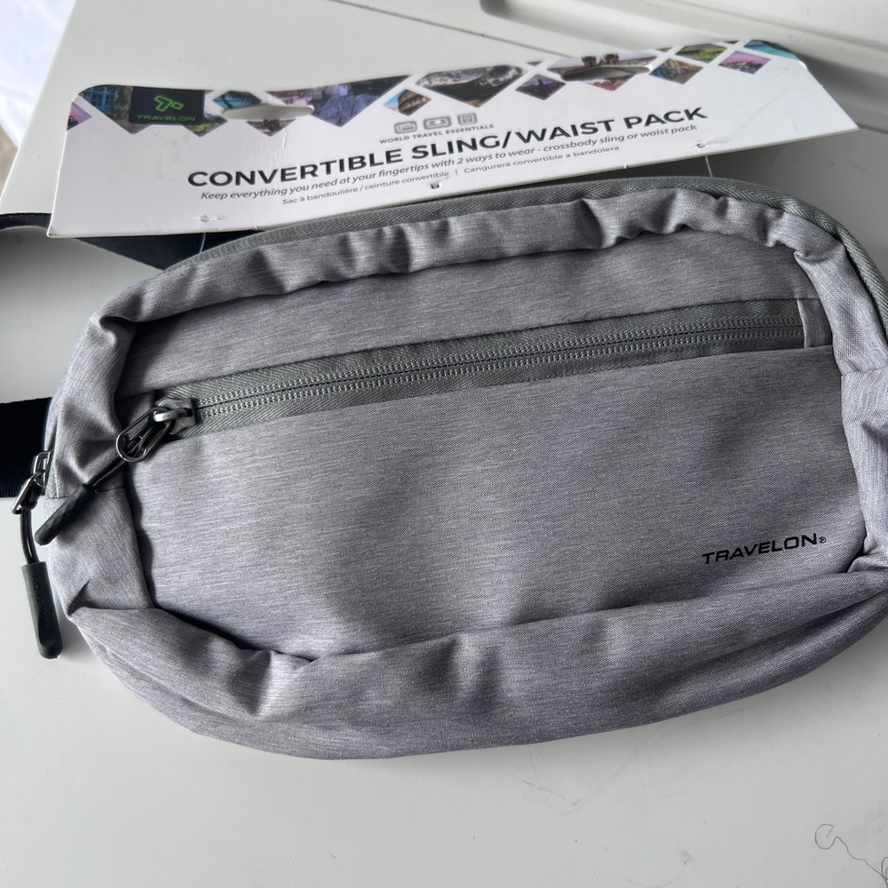 Travelon gray adjustable waist pouch bag